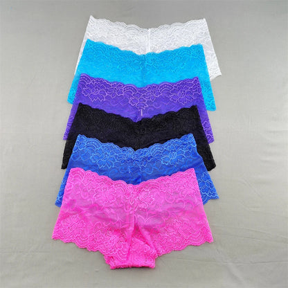 Lace Transparent Floral pantie Solid Color  Breathablle Soft
