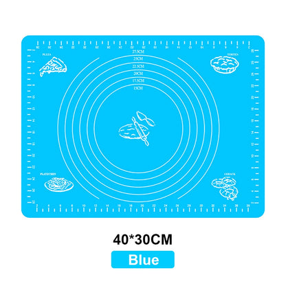 Tapete de silicona para amasar masa, tapete de silicona para hornear, pizza, pasteles, masa, repostería, cocina, parrilla, utensilios para hornear, tapete de mesa, hoja de almohadilla