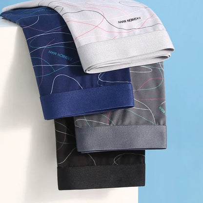 4/8 piezas de calzoncillos tipo bóxer para hombre, estampados convexos en forma de U, cómodos pantalones cortos a la moda para hombre, ropa interior sólida y transpirable, 45-100 kg