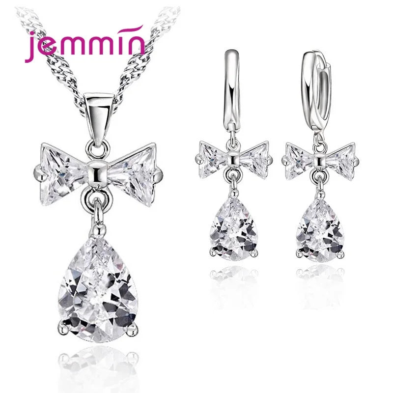 Multiple Models Genuin 925 Sterling Silver  Jewelry Sets For Women Girls Cubic Zirconia Wedding Jewelry Sets Super Deal San Remo