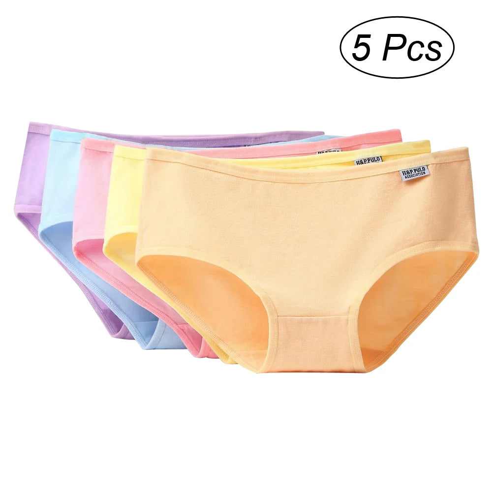 5 Pcs Middle Waist Panties Lingeries Cotton Underpants San Remo Shops