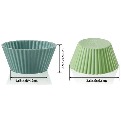 12/24Pcs Reusable silicone muffin cups for baking muffins, cupcakes, tarts, and more.