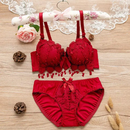 Lace Women Bra Panties Set Wire Free Bra Top Set  Wear Bra Female Sexy Lingerie Set Multi Color Fitness Crop Top Underwear 2 sold