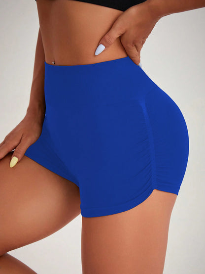 Women's Seamless Yoga Shorts - High Waist Workout Athletic Shorts