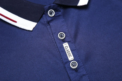 Polo Shirt Solid Cotton Slim Fit Embroidery Short Sleeve  8 Colors