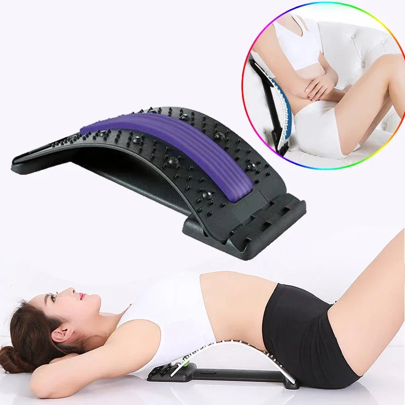 Magnetotherapy Multi-Level Adjustable Back Massager Stretcher Waist Neck Fitness Lumbar Cervical Spine Support Pain Relief San Remo