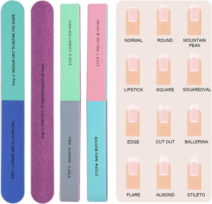 1/5Pcs Nail File Seven-Sided Polishing
