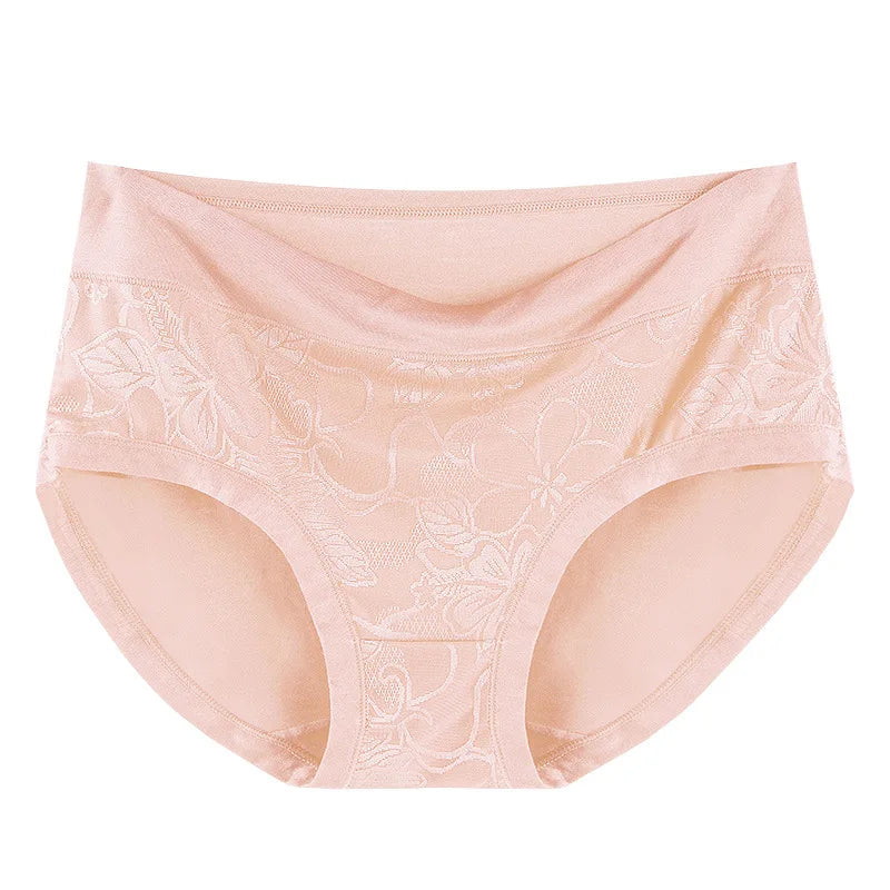 New Arrival Sexy Briefs Lady Soft Lace Printing Bamboo Fiber Plus Size 6XL Women's Underwear  Woman Mother Panties Desers