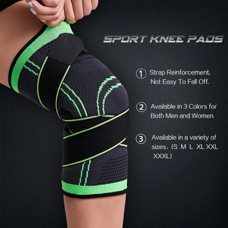 1PC Sports Kneepad Men Pressurized Elastic Knee Pads Support Fitness Gear Basketball Volleyball Brace Protector San Remo Shops