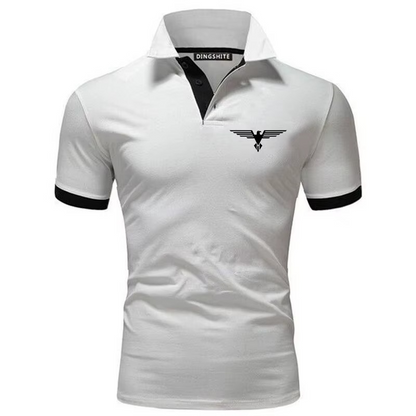 Polo collar contrasting color shirt