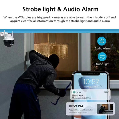 4MP ICSEE APP  Wireless PTZ Shine Light Alarm  IP Dome Camera AI Humanoid Motion Detection Auto Tracking Intercom Baby Monitor San Remo Shops