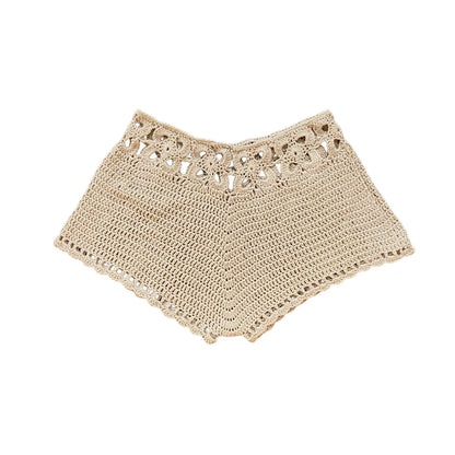 Beach Shorts Knit Crochet Cutout