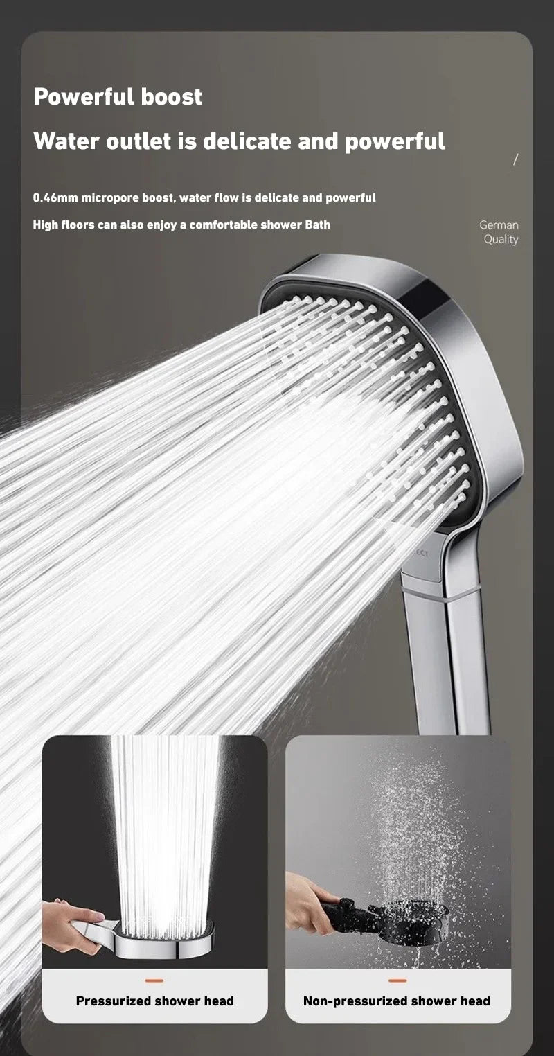 Xiaomi 13cm Large Panel 3 Modes High Pressure Shower Head Massage Shower Head With Filter Element Bathroom Accessories 2024 New San Remo Shops