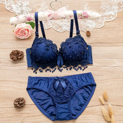 Lace Women Bra Panties Set Wire Free Bra Top Set  Wear Bra Female Sexy Lingerie Set Multi Color Fitness Crop Top Underwear 2 sold