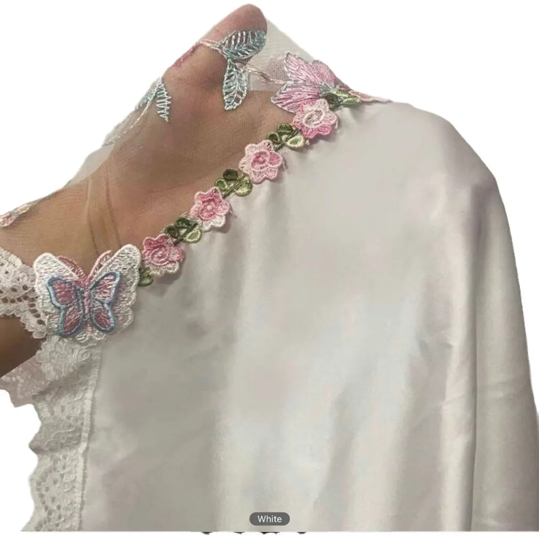 Sheer Embroidered Mesh & Satin Deep-V Chemise Nightgown – TikTok Viral Sensation in EU/US
