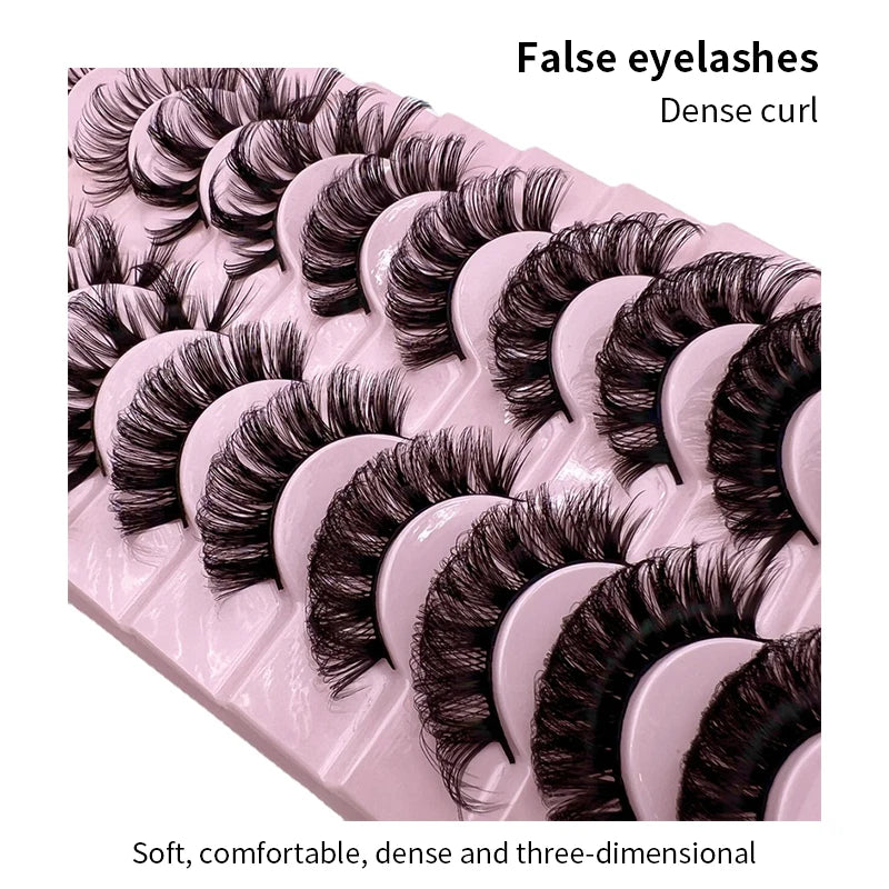 Russian Strip Lashes 10-pairs Fluffy Mink Lashes 3D False Eyelashes Russian Volume Eyelashes Fake Eyelashes Giveaway Makeup San Remo