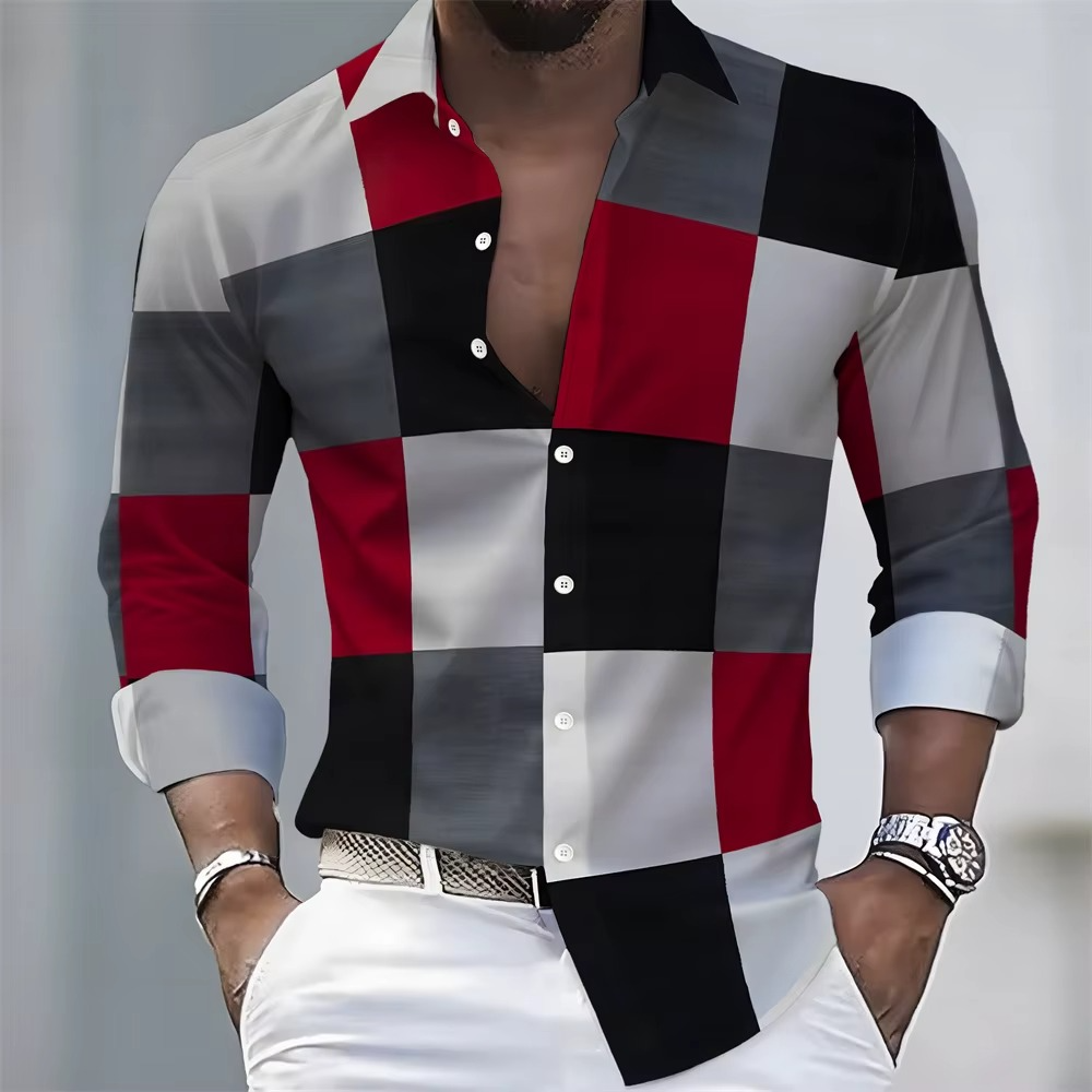 Men's Striped Long-Sleeved Shirt