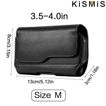 KISMIS Fashion Phone Wallet Waist Bag Leather Bag Belt Leather Case with Belt Clip and Ring Phone Holder Travel Hiking Case
