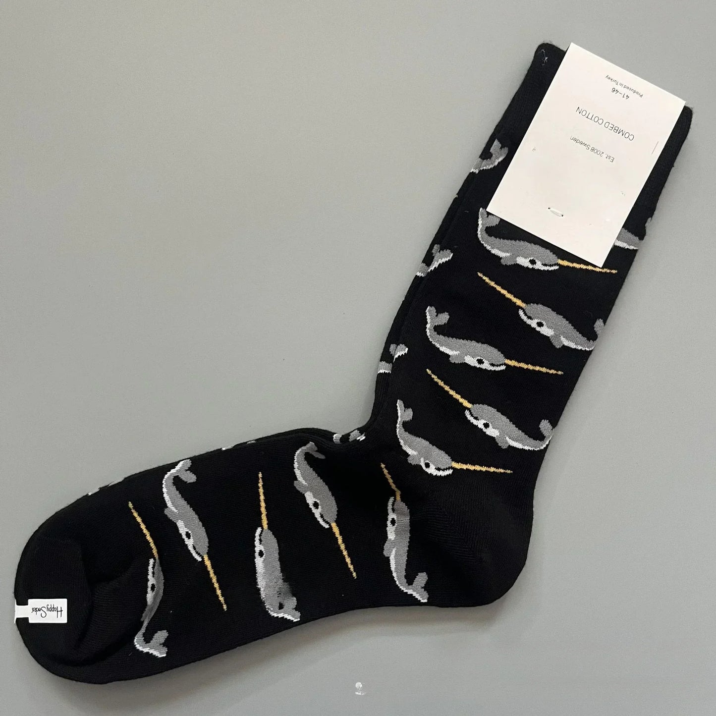 Happy Socks Men's Classic Crew Sock, Shoe Size 10 - 13 Soft Cotton