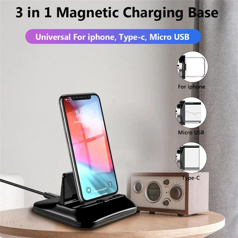 Phone Dock Station Usb Micro Type c Stand Wireless Charger Holder Magnetic Fast Charger Cradle For iPhone Samsung XiaoMi Android San Remo Shops