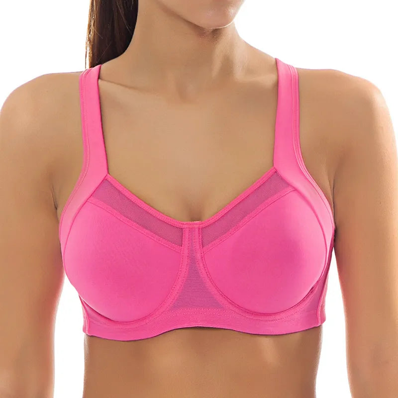 Comfortable Womens High Impact Sports Bra Full Coverage Non Padded Underwire Powerback Support Active Bra 36 38 40 42 B C D DD San Remo