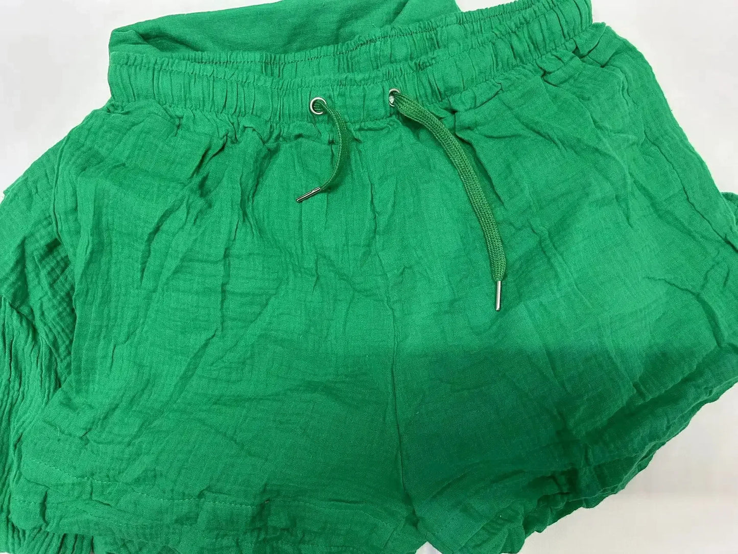 Summer Women's Suit Short Sets Outfits Muslin Suit For Women 2025 Two Piece Female Clothing Solid Button Outfits