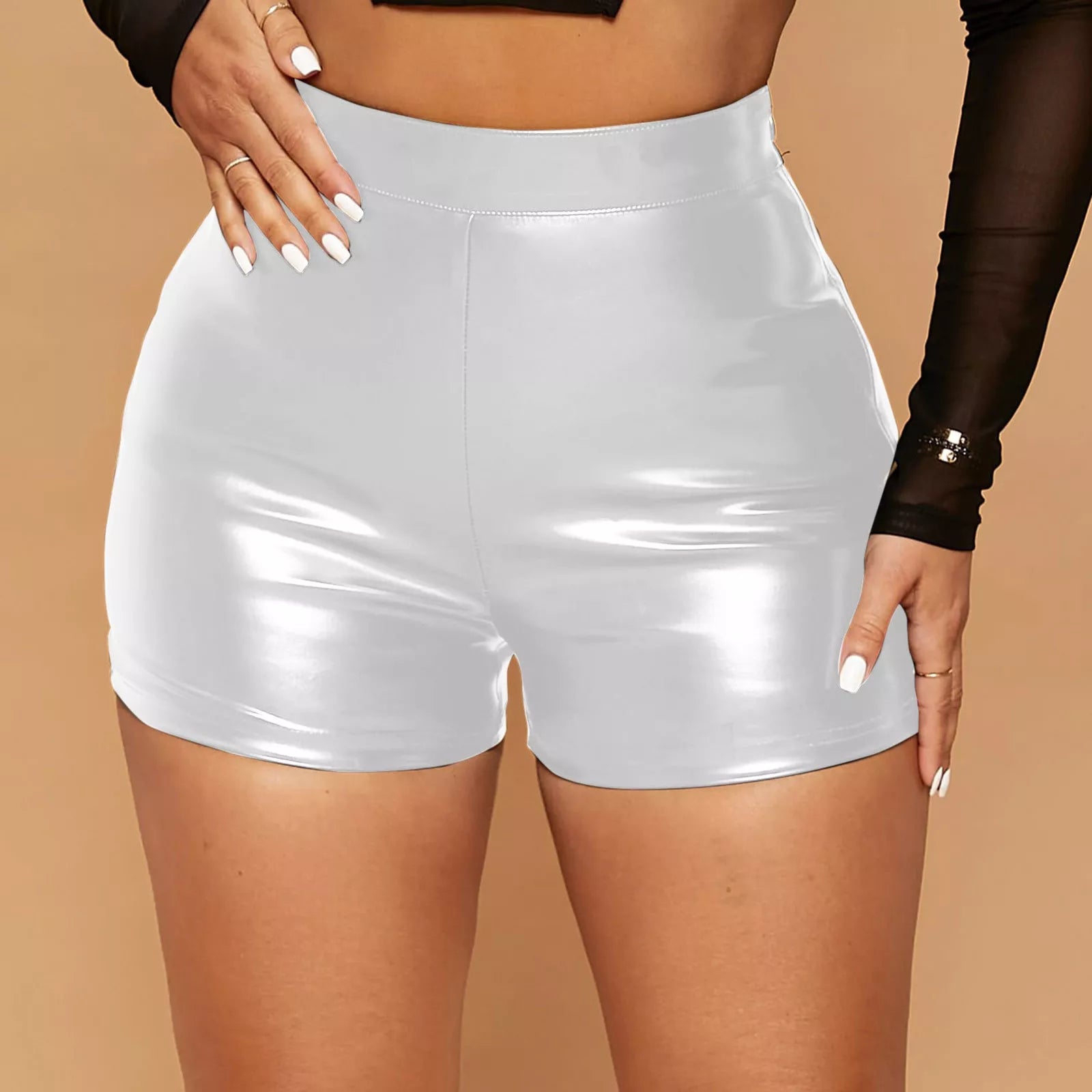 Women's Casual Drawstring Comfortable Fashion Leather Tight Sexy Leisure Outdoor Shorts Open Front Lingerie for Women Sexy San Remo Shops