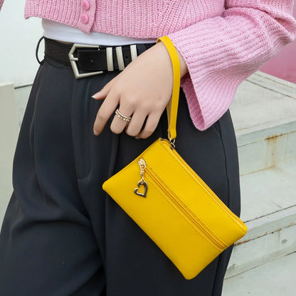 Tragbarer Kartenhalter, modische kleine Damentasche mit Doppelreißverschluss, elegante Clutch als Geschenk