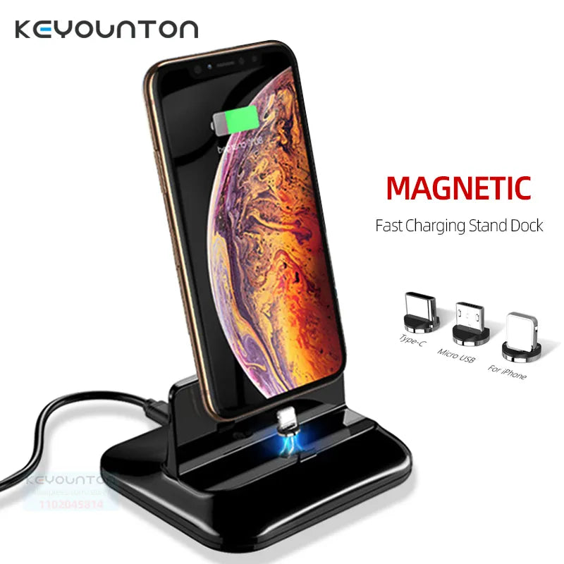 Phone Dock Station Usb Micro Type c Stand Wireless Charger Holder Magnetic Fast Charger Cradle For iPhone Samsung XiaoMi Android San Remo Shops