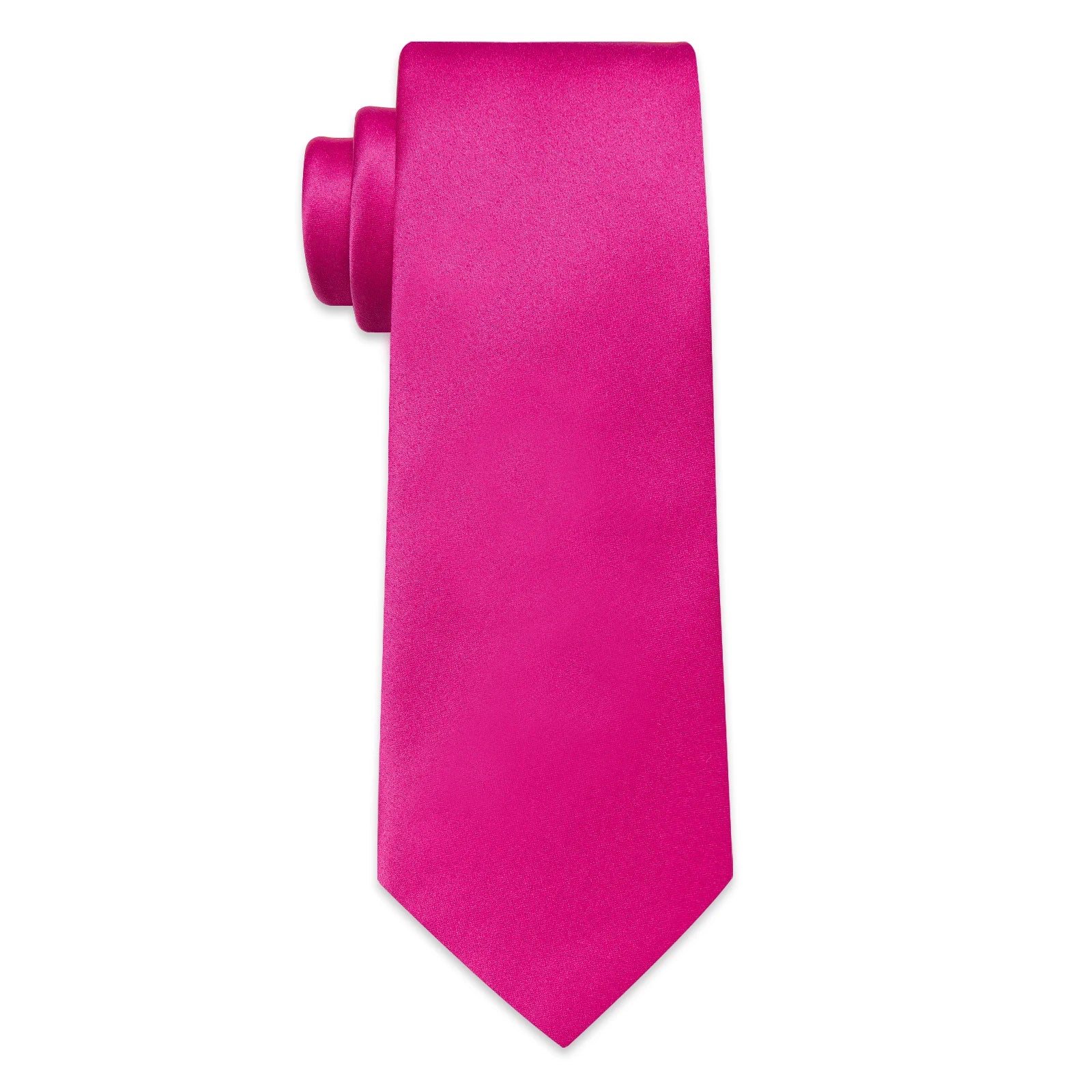 Fashion Men's Rose Red Luxury Necktie for Business Shirt Silk Pocket Square Cufflinks Hot Pink Satin Tie Man Wedding Wholesale San Remo Shops