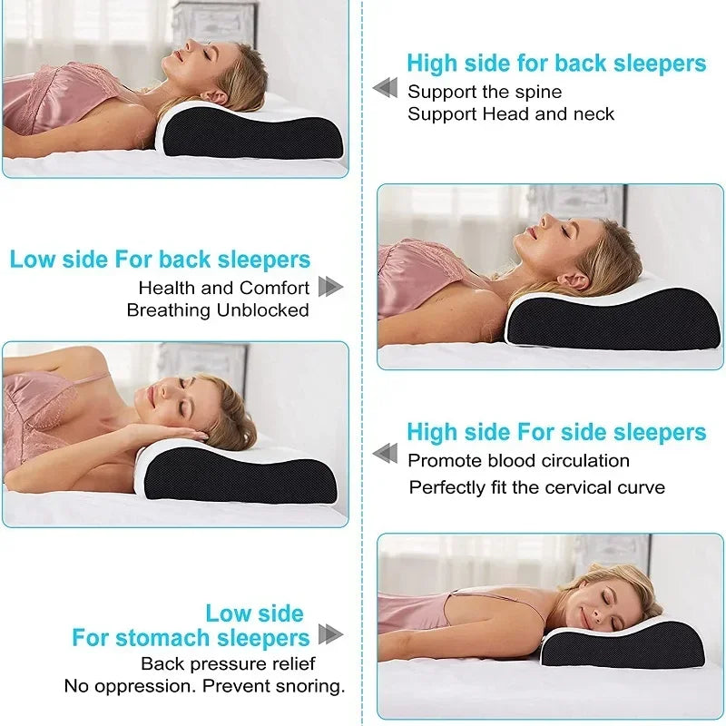 Memory Foam Cervical Pillow, Orthopedic Contour Pillow for Neck and Shoulder Pain Relief, Ergonomic Neck Support Sleeping Bed San Remo Shops