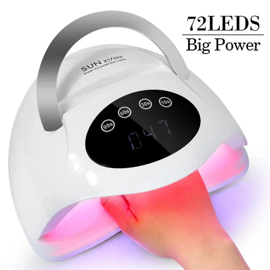 X17 MAX UV LED Nail Lamp For Drying Gel Nail Polish Professional 72 LEDS Nail Dryer Light With Touch Screen Timer Auto Sensor San Remo