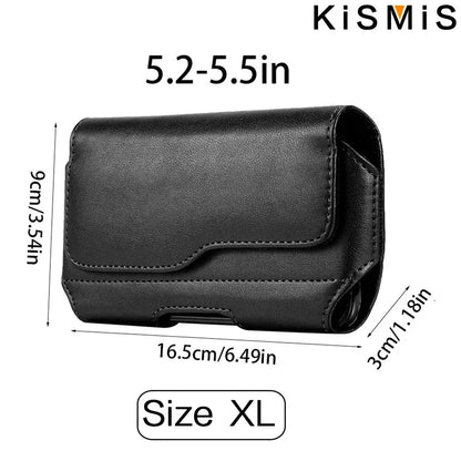 KISMIS Fashion Phone Wallet Waist Bag Leather Bag Belt Leather Case with Belt Clip and Ring Phone Holder Travel Hiking Case