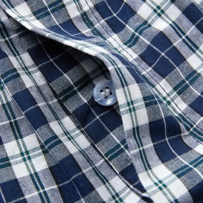 Herren-Unterwäsche aus Baumwolle, lässige Boxershorts mit Karomuster und elastischem Bund, mit Knopfleiste, bequeme Unterwäsche, S-XL