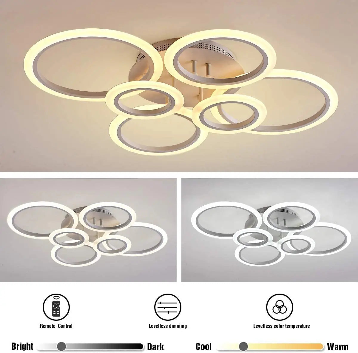 Modern LED Ceiling Lights Chandelier Ring Lamp Smart Luster Remote Control Bedroom LivingRoom Indoor Home Decor Lighting Fixture San Remo Shops