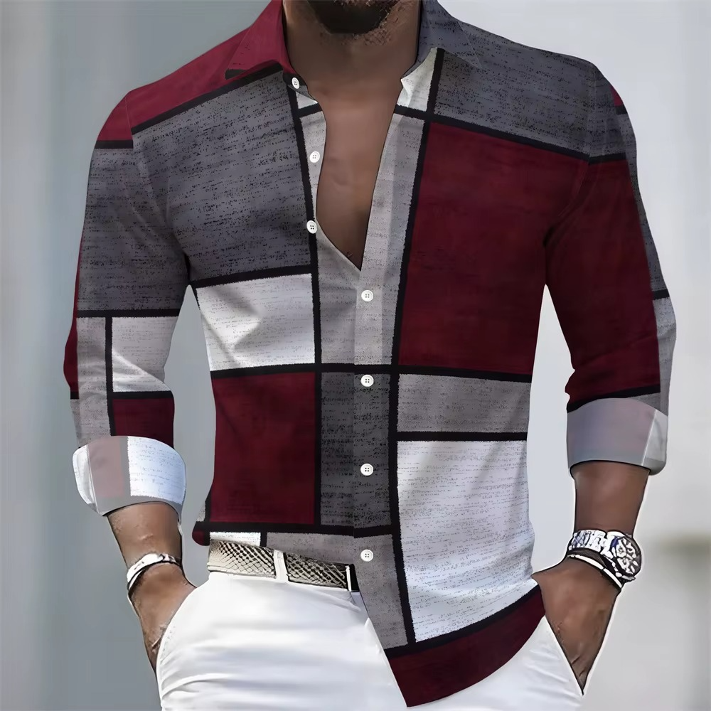 Men's Striped Long-Sleeved Shirt
