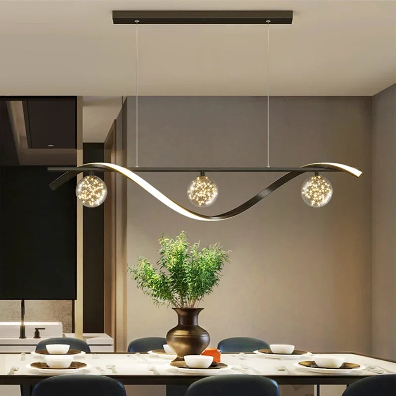 Modern Minimalist Led Pendant Lamps Dimming for Coffee Table Dining Room Kitchen Island Ceiling Chandelier Home Lighting Fixture San Remo Shops