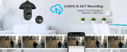 Jennov Light Bulb Security Camera, 360°/2k HD Wireless Camera, Wi-Fi Light Socket Camera for Indoor&Outdoor Home Security