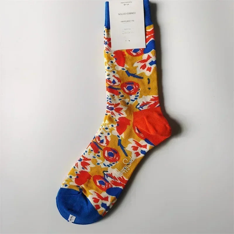 Happy Socks Men's Classic Crew Sock, Shoe Size 10 - 13 Soft Cotton