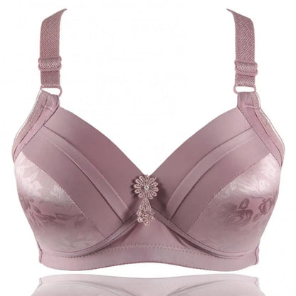 C Cup Wireless Push Up Bra Cotton Wire Free Plus Size