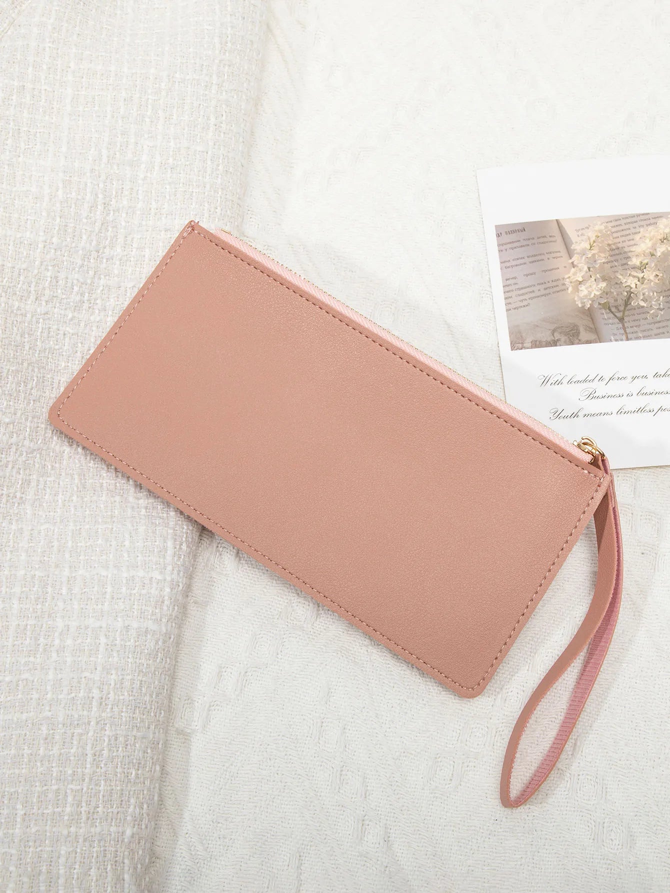 Ultra thin mini PU leather coin purse simple women's long card bag multifunctional handheld credit card holder women's wallet