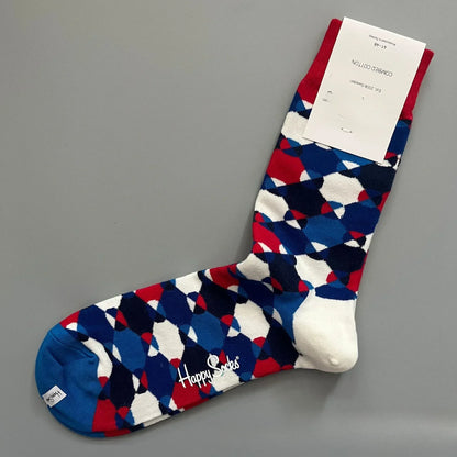 Happy Socks Men's Classic Crew Sock, Shoe Size 10 - 13 Soft Cotton