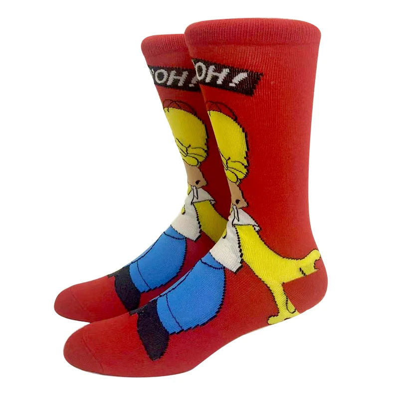 2023 New Arrival Anime Simpson Women Men Long Socks Men‘s Knee-High Cosplay Calf Sock Adult Personality Hip Hop Christmas Socks