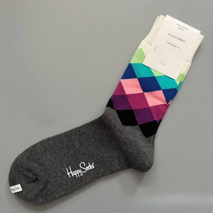 Happy Socks Men's Classic Crew Sock, Shoe Size 10 - 13 Soft Cotton