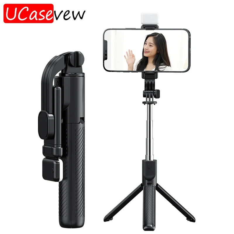 Selfie Stick with Tripod Stand Bluetooth Remote Control Mobile Phone Holder for IPhone Huawei Xiaomi SmartPhone With Fill Light San Remo Shops