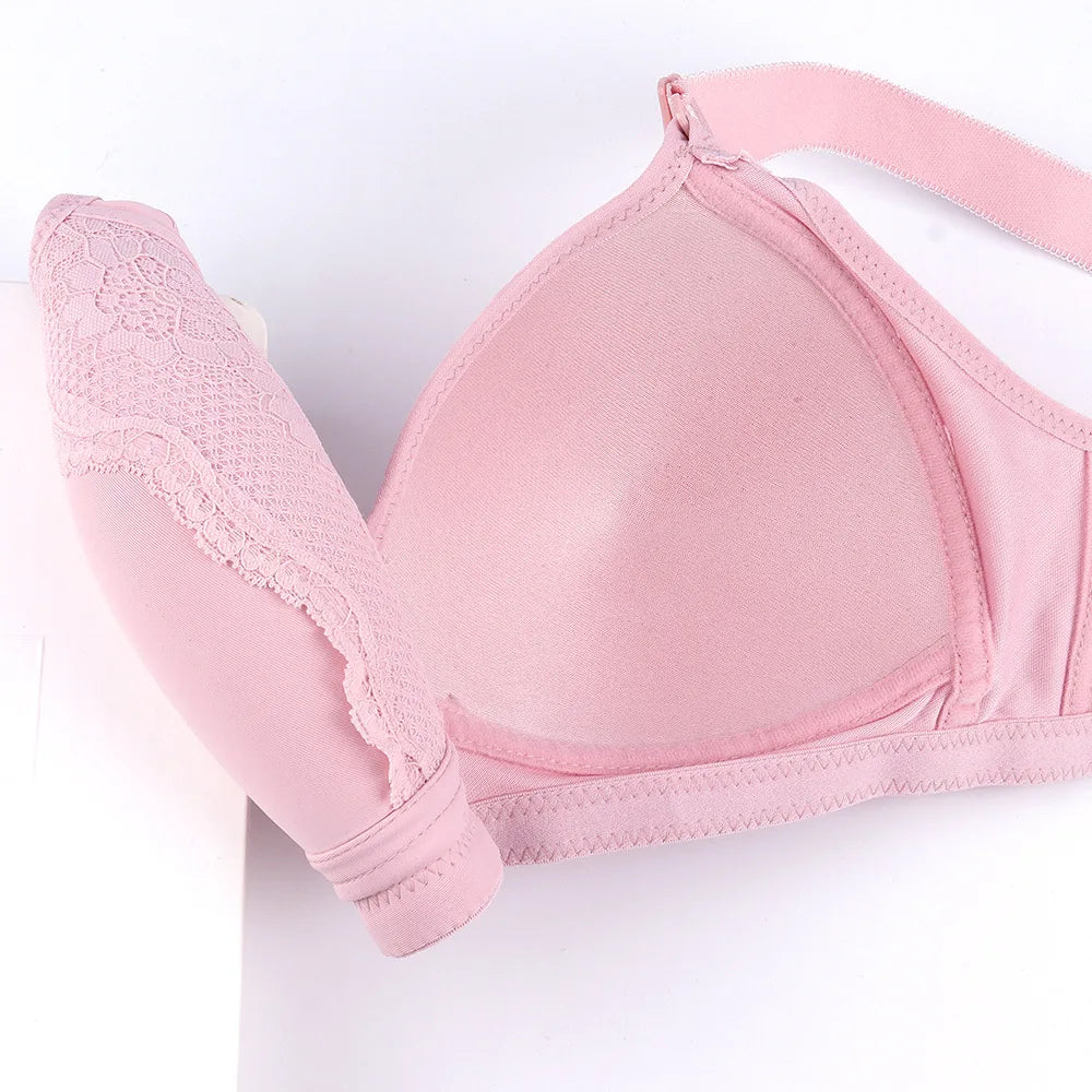Push Up Bras for Women Large Size Full Cup Adjustment Wireless Lace Seamless Bralette