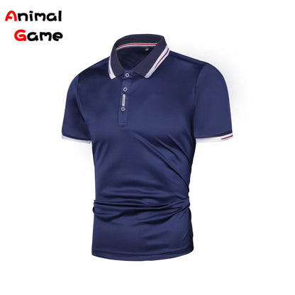 Polo Shirt Solid Cotton Slim Fit Embroidery Short Sleeve  8 Colors