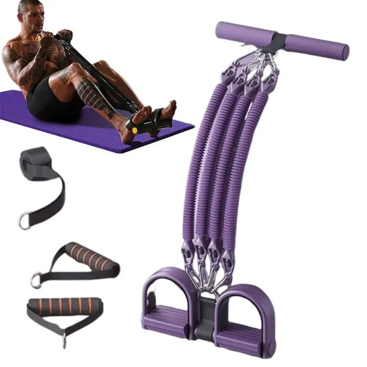 2/3/4-Strand Pedal Pull-Up Sit-Up Trainer Stomach Slimming Heavy-Duty Pedal Tension Rope 50/75/100 Pounds Non-Slip