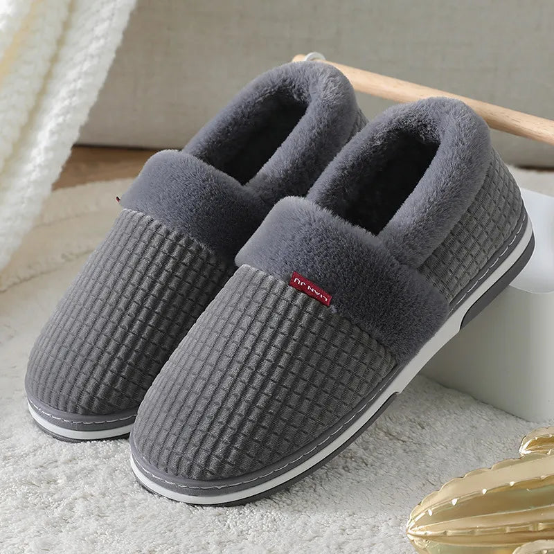 Home Slippers for Men Women Winter Furry Slides Female Indoor Plush Non Slip Bedroom Warm Male Flip Flops Couples Soft Shoes San Remo