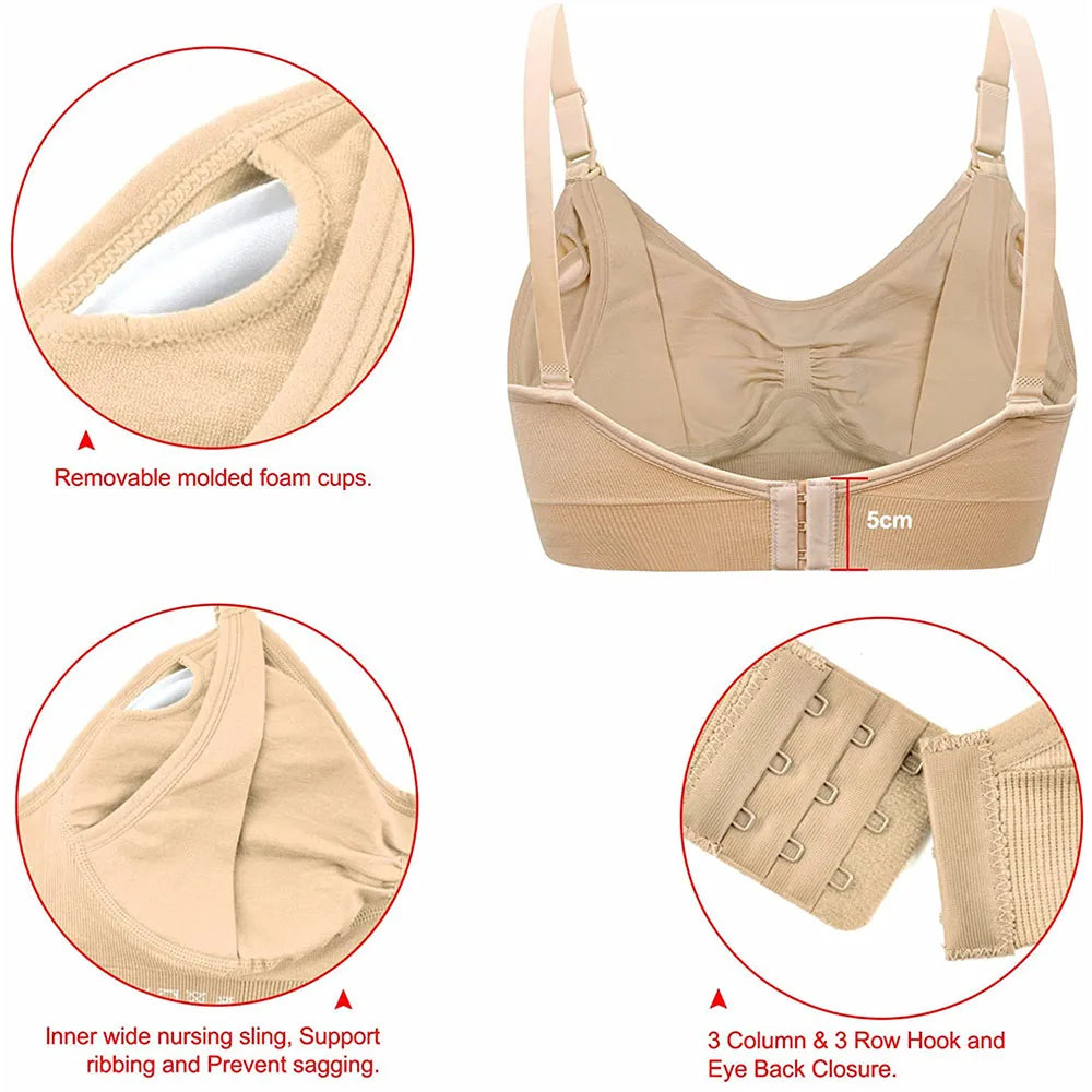 Breastfeeding Bras Maternity Nursing Bra for Feeding Nursing Underwear Clothes for Pregnant Women Wirefree Breathable Bra San Remo